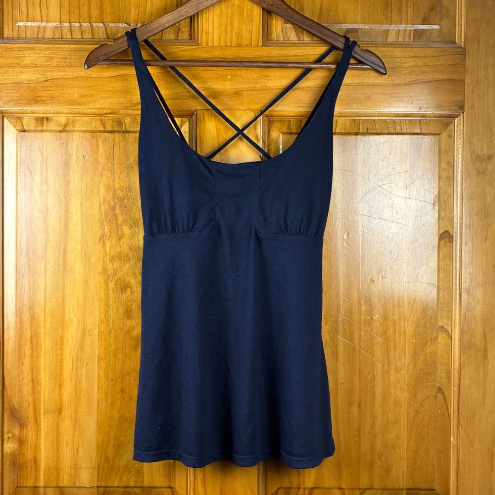Victoria's Secret Bra Top Navy Blue Criss Cross Back Camisole Small Y2K Coquette